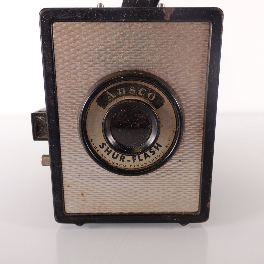 Vintage Ansco Shur-Flash Box Camera Binghamton NY Art Deco Style Not Tested